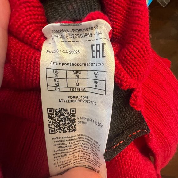 Red Guess Womens V-Neck Pullover Sweater, Medium, Red - Picture 9 of 10